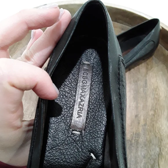 BCBGMAXAZRIA | Leather Square Toe Buckle Flats - Picture 4 of 5